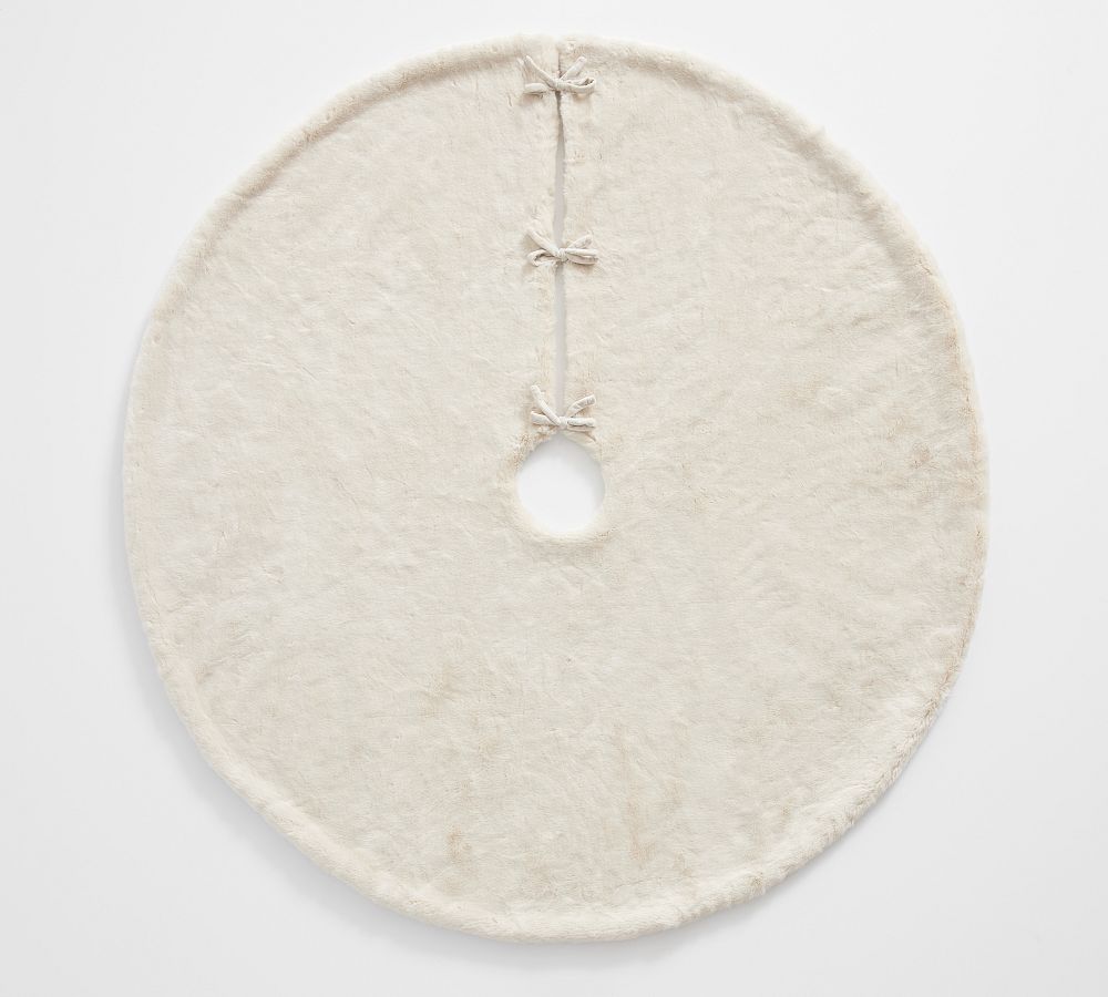 Faux Fur Alpaca Tree Skirt - 60", Ivory
