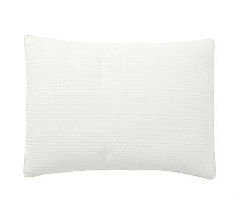 Honeycomb Cotton Comforter Sham, White, Standard