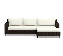 Torrey Square Arm Sect. 2Pc Cushion Covers - 1 LA Loveseat, 1 RA Double Chaise, HP Canvas; White