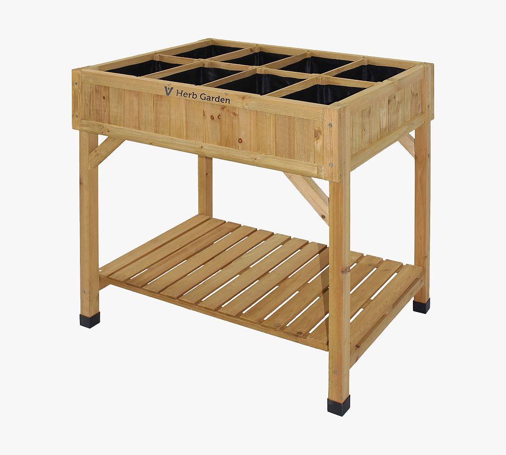 Cedar 8-Pocket Herb Garden Bed - 31"L x 23"W 31"H, Natural