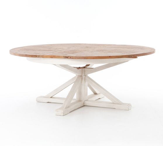 Hart Round Reclaimed Wood Extendable Dining Table (63" - 79")