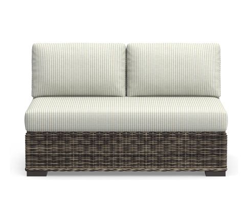 Huntington Outdoor Furniture Cushion Covers - Roll Arm Armless Loveseat