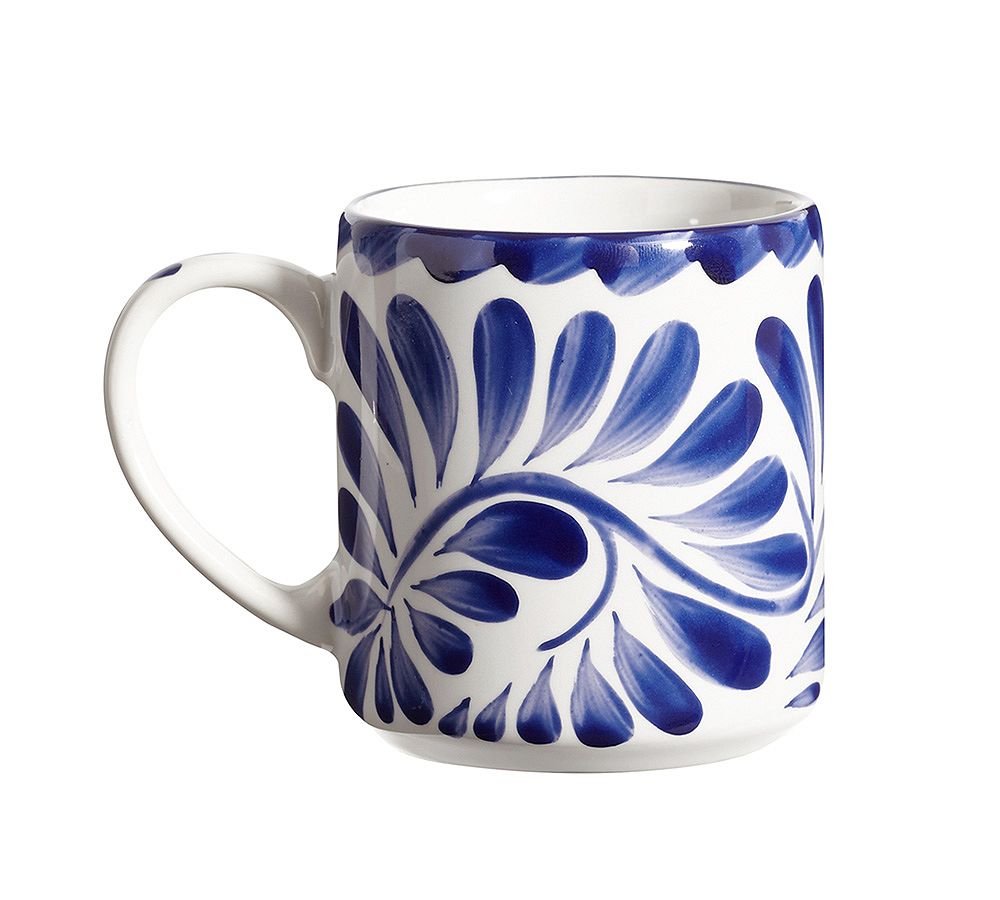 Puebla Porcelain Mugs - Set of 4 - Set of 4 - Blue