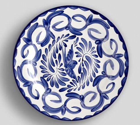 Puebla Porcelain Dinner Plates, Set of 4 - Blue/White