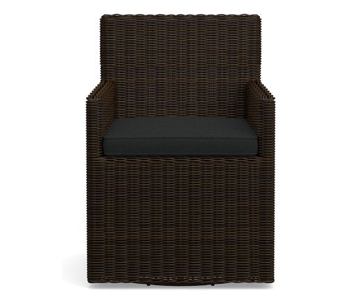 Torrey Cushion Cover Swivel Outdoor Dining Chair, High Performance Canvas; Charcoal
