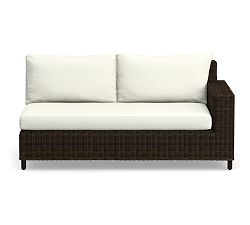 Torrey Sectional Cushion Cover Square Arm RA Loveseat, High Performance Canvas; White