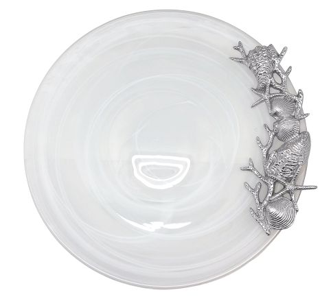 Alabaster Glass Seaside Serving Platter