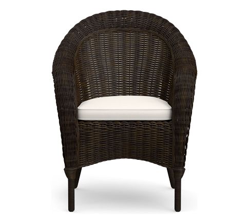 Cushion Cover Only: Torrey Outdoor Dining Roll Armchair, High Performance Canvas; Natural