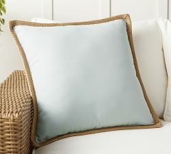Faux Natural Fiber Flange Outdoor Pillow - Thumbnail 5