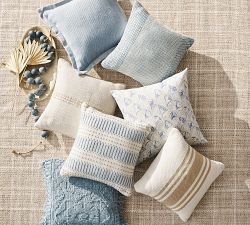 Harbor Textured Striped Outdoor Pillow