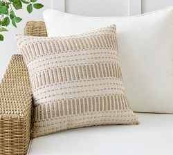 Harbor Textured Striped Outdoor Pillow - Thumbnail 3