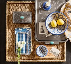 Western Silver &amp; Turquoise Handled Tray