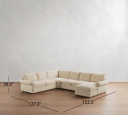 Pearce Roll Arm Deep Seat 4-Piece Wedge Sectional (152"&ndash;162")
