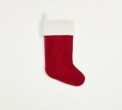 Open Box: Classic Velvet Stocking, Small - Red With Ivory Cuff