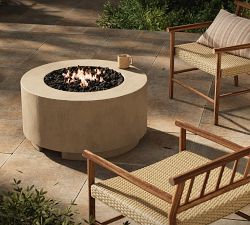 Aren Outdoor Concrete Round Natural Gas Fire Pit Table
