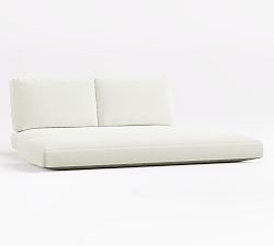 Cushion Cover Only: Huntington Outdoor Rectangular Daybed; High Performance Heathered Canvas, White