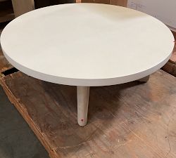 Open Box: Cayman Concrete &amp; Eucalyptus Round Outdoor Nesting Coffee Table (40") - Biscotti, White