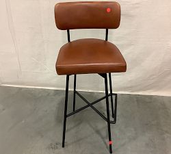 Open Box: Maison Leather Swivel Bar Stool (31") - Legacy Dark Caramel, Bronze