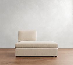 Open Box: Cameron Modern Square Arm Upholstered Right Bumper - Sunbrella® Performance Herringbone Oatmeal