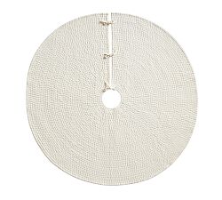 Open Box: Channel Quilted Velvet Tree Skirt (60") - Ivory