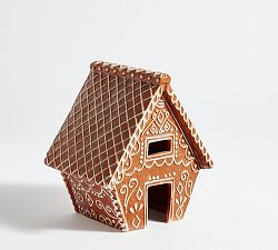 Open Box: Handcrafted Gingerbread Village House, Small (6.75"H) - Brown