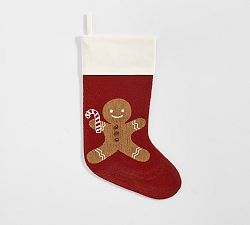 Open Box: Holiday Icons Crewel Stocking, Mr. Spice - Red with Ivory Cuff