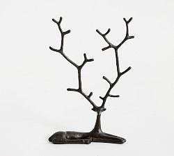 Open Box: Sculpted Reindeer Sitting, Large - Bronze