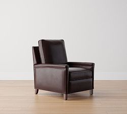 Open Box: Tyler Square Arm Leather Tall Manual Recliner without Nailheads (41") - Legacy Tobacco, Espresso