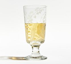 Monique Lhuillier Lily of the Valley Glass Wine Goblets - Set of 4