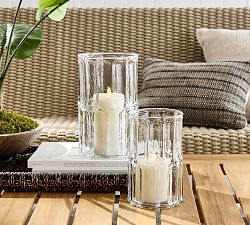 Bamboo Glass Hurricane Candle Holder