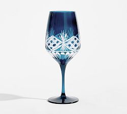 Antique Cut Wine Stem Glasses - Set of 4