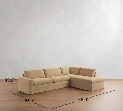 Sierra Slipcovered Return Bumper Sectional (126"&ndash;138")