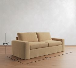 Sierra Slipcovered Sofa (62"&ndash;118")