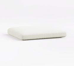 Cushion Only: Modern Farmhouse Outdoor Dining Chair; High Performance Heathered Canvas, White