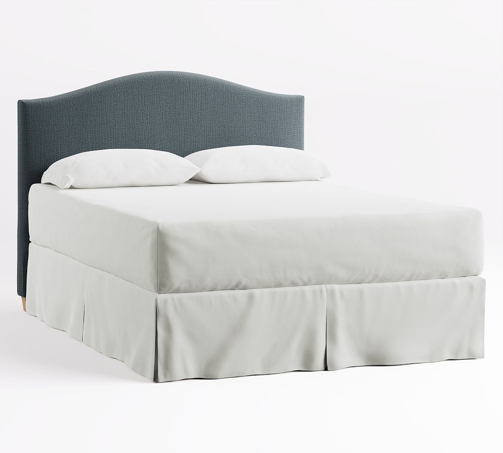 Raleigh Curved Upholstered Headboard - Performance Casual Chenille Slate, with Seadrift Leg, Queen