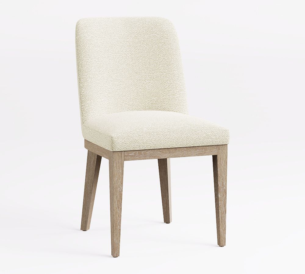 Layton Upholstered Dining Chair - Seadrift Legs, Performance Boucle Ivory