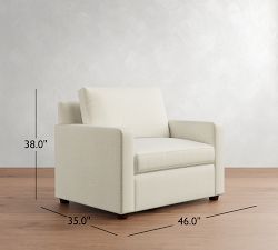 Cameron Modern Square Arm Chair and a Half