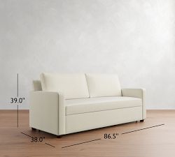 Cameron Modern Square Arm Trundle Sleeper Sofa (87")