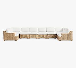 Huntington Wicker Slope Arm  8-Piece U-Shaped Outdoor Sectional (100")