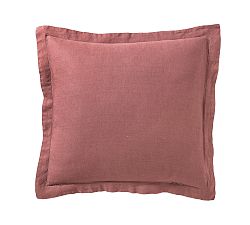 Open Box: Belgian Flax Linen Sham, Euro, Set of 2 - Rosewood