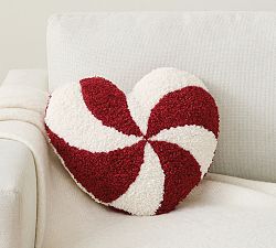Peppermint Swirl Heart Shaped Pillow