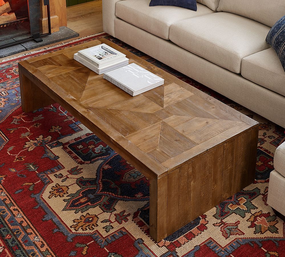 Reclaimed Parquet Rectangular Coffee Table (64") by Pottery Barn