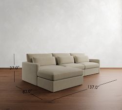 Westwood Slim Arm Deep Seat Modular Chaise Sectional (137")