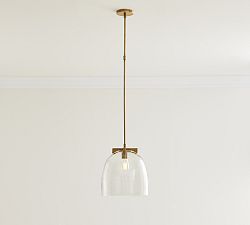 Open Box: Chamberlin Metal Pendant, Small 13" Diam. - Tumbled Brass