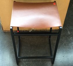 Open Box: Hardy Backless Leather Counter Stool (24") - Bronze/Saddle Tan Leather