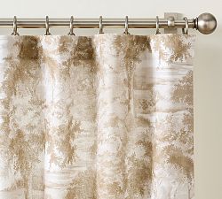 Open Box: Jardin Toile Light Filtering Curtain, 50" W x 108" L - Neutral Multi