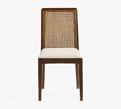 Open Box: Monty Cane Dining Chair - Performance Boucle Oatmeal, Vintage Amber
