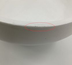 Open Box: Orion Handcrafted Terracotta Bowl, Large - White