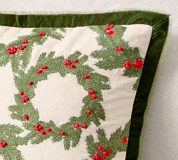 Wreath with Velvet Flange Pillow