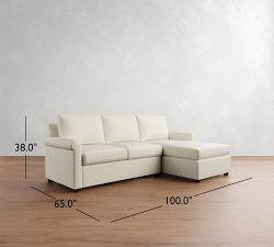 Cameron Modern Roll Arm Chaise Sectional (100")